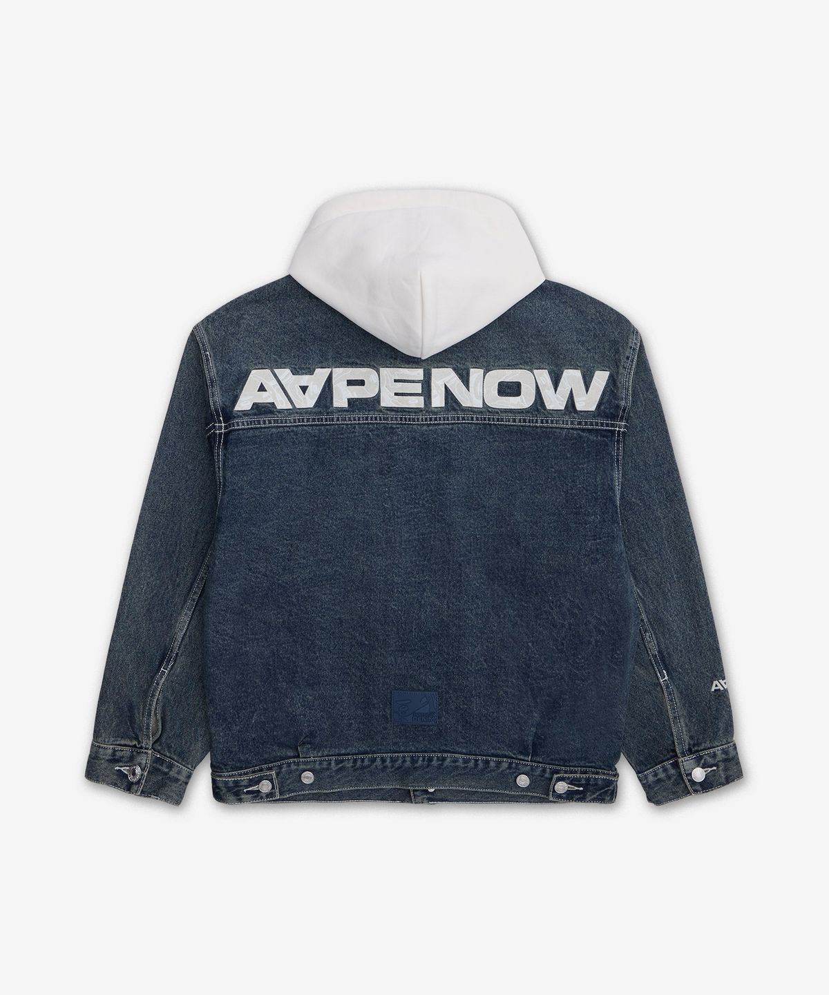에이프(AAPE) AAPENOW 디태쳐블 후드 데님 재킷 - 블루 / AAPLJM7766XXQBLX