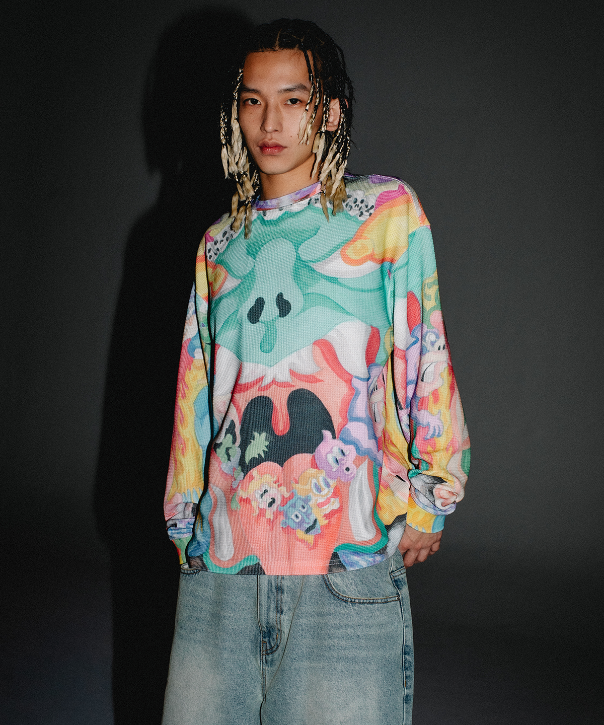 위캔더스(WKNDRS) GOBLIN WAFFLE LS T-SHIRT (MIX)