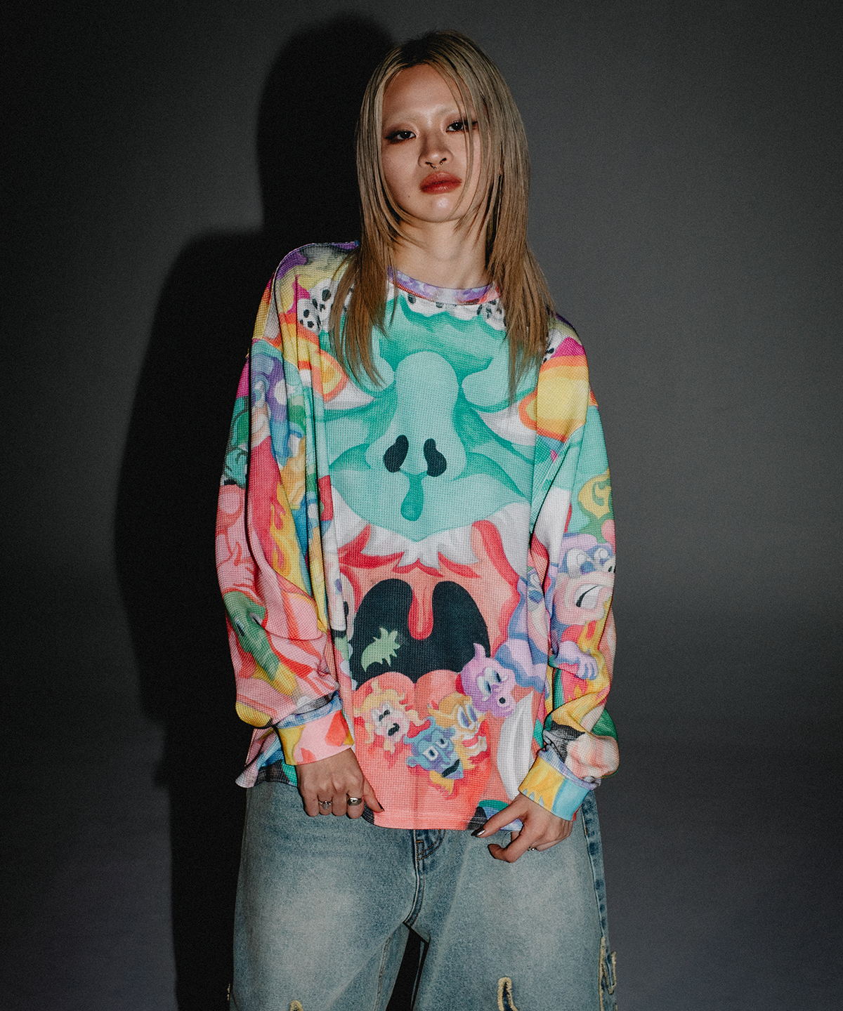 위캔더스(WKNDRS) GOBLIN WAFFLE LS T-SHIRT (MIX)