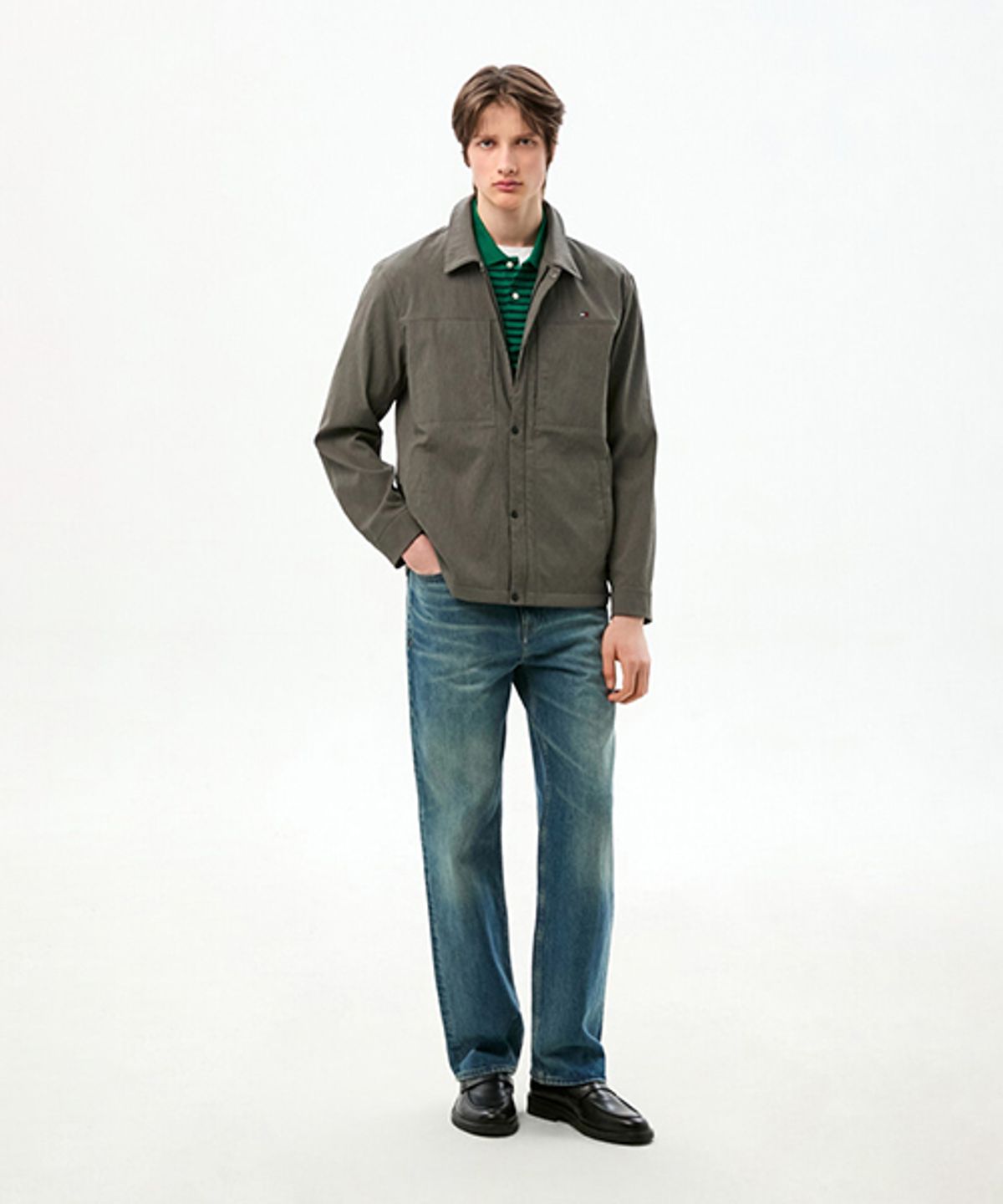 타미힐피거(TOMMY HILFIGER) 메쉬 레귤러 핏 셔츠재킷 (T12G1WOT704ML1900)