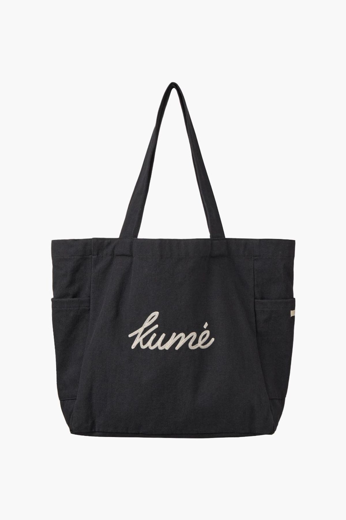 쿠메(KUMÉ) Logo Embroidered Canvas Bag, Navy