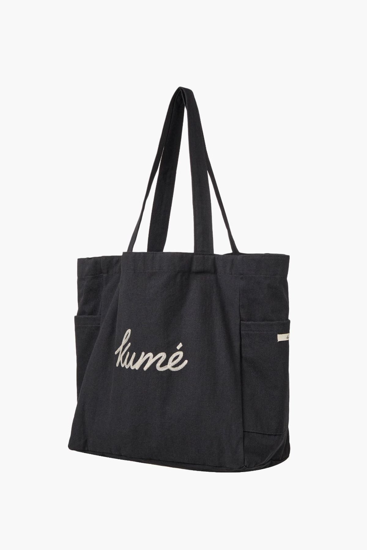 쿠메(KUMÉ) Logo Embroidered Canvas Bag, Navy