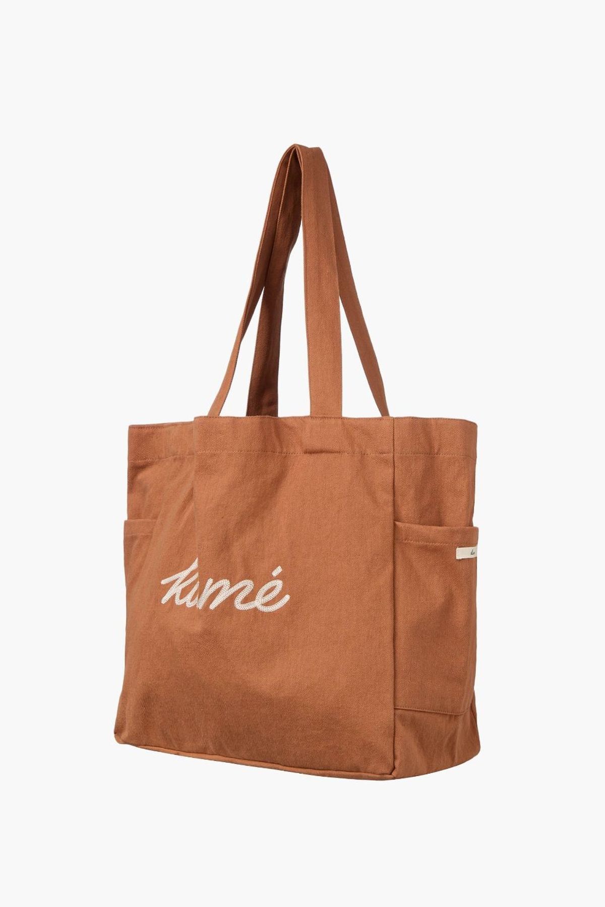 쿠메(KUMÉ) Logo Embroidered Canvas Bag, Orange