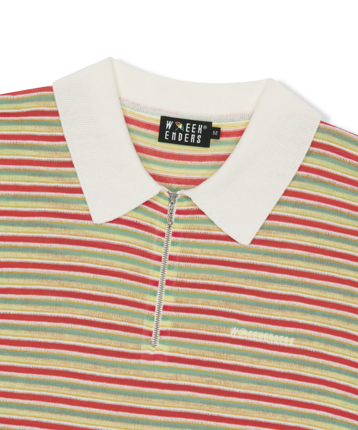 위캔더스(WKNDRS) AP STRIPED HALF-ZIP POLO (YELLOW)