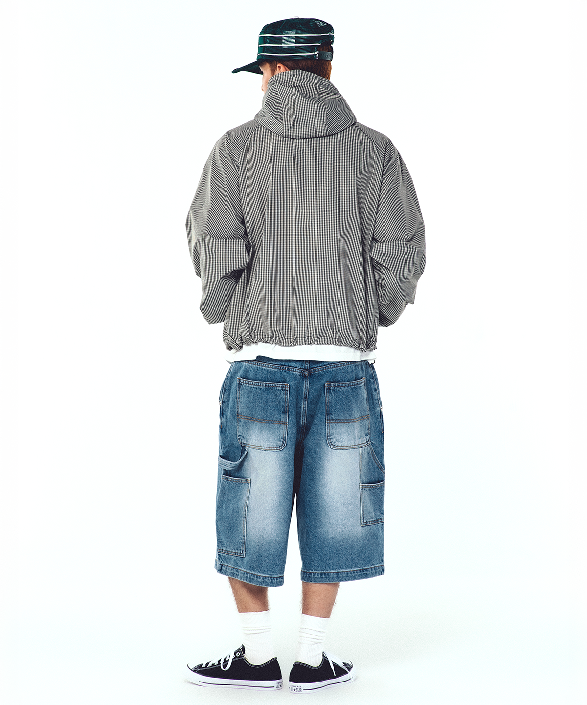 위캔더스(WKNDRS) AP CHECKERD HOODIE JACKET (KHAKI)