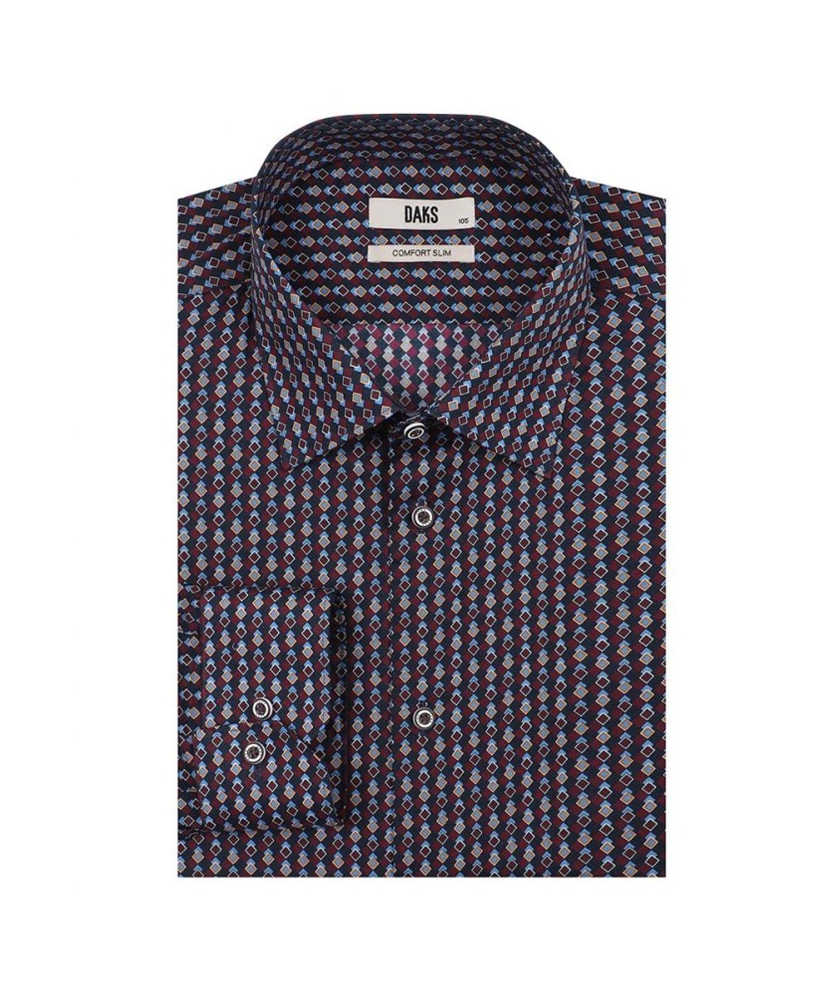 닥스셔츠(DAKS SHIRTS) 케어 면100 드롭스퀘어 프린트 셔츠_DMS1SHDL232N1