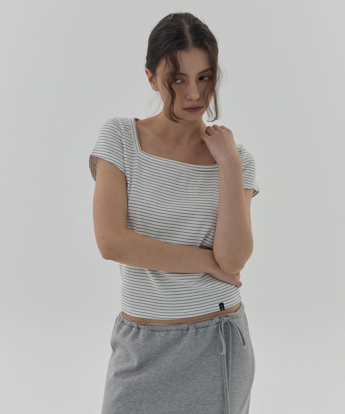 디어스토커(DEARSTALKER) D. BASIC STRIPE SQUARE-NECK T - 3 COLOR
