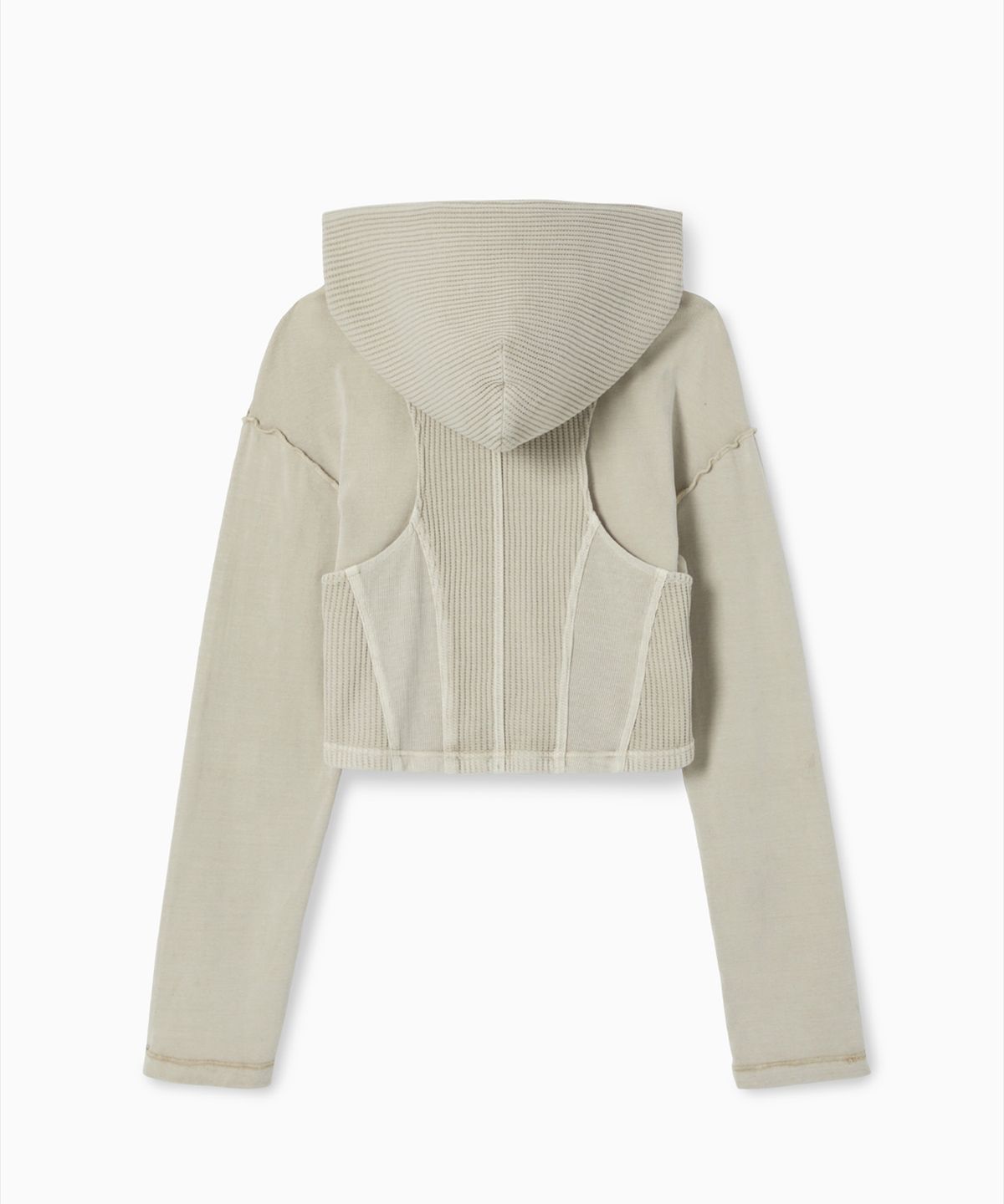 에스이오(s/e/o) PANELED WASHING HOODIE ZIP-UP DUSTY BEIGE