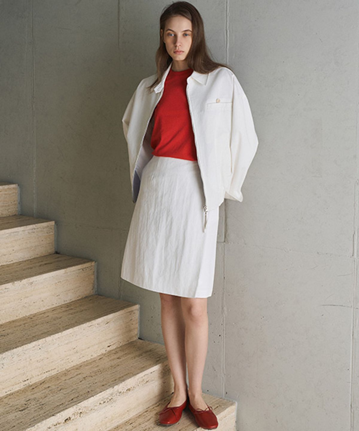 안젤로비안코(ANGELO BIANCO) Column Skirt