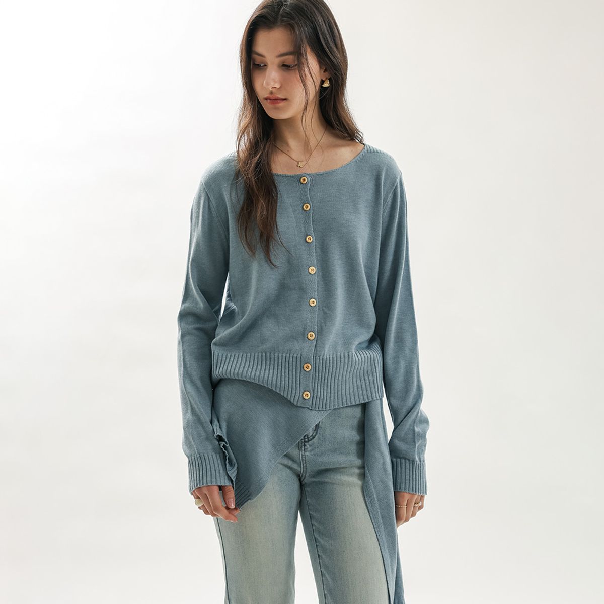 웬스데이딜라잇(WEDNESDAY DELIGHT) WD_Knit cardigan shawl set_4color