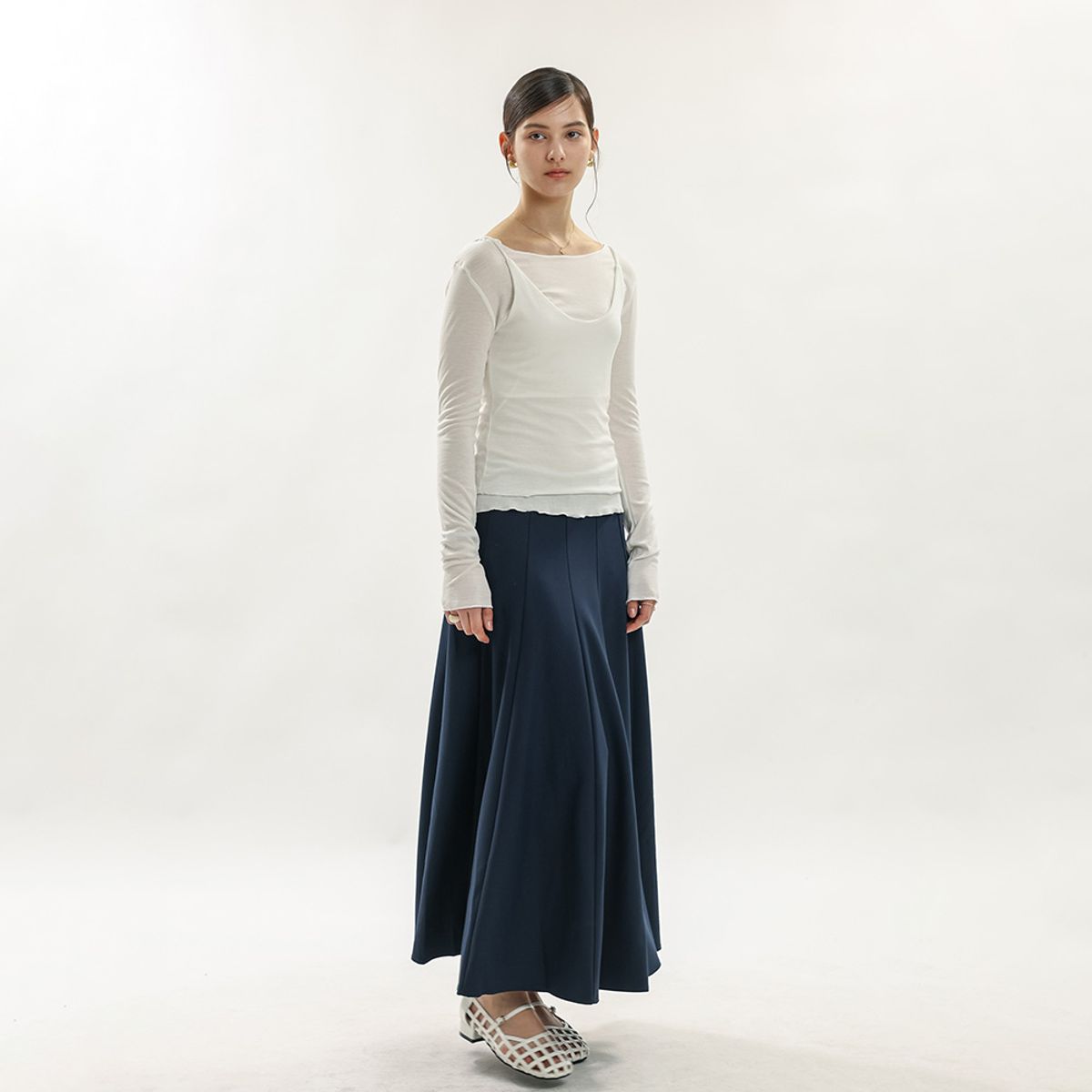 웬스데이딜라잇(WEDNESDAY DELIGHT) WD_Layered sleeve inner and top set_WHITE
