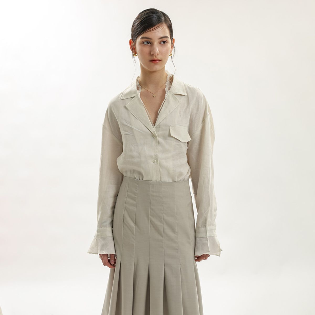 웬스데이딜라잇(WEDNESDAY DELIGHT) WD_Open collar lace shirt_IVORY