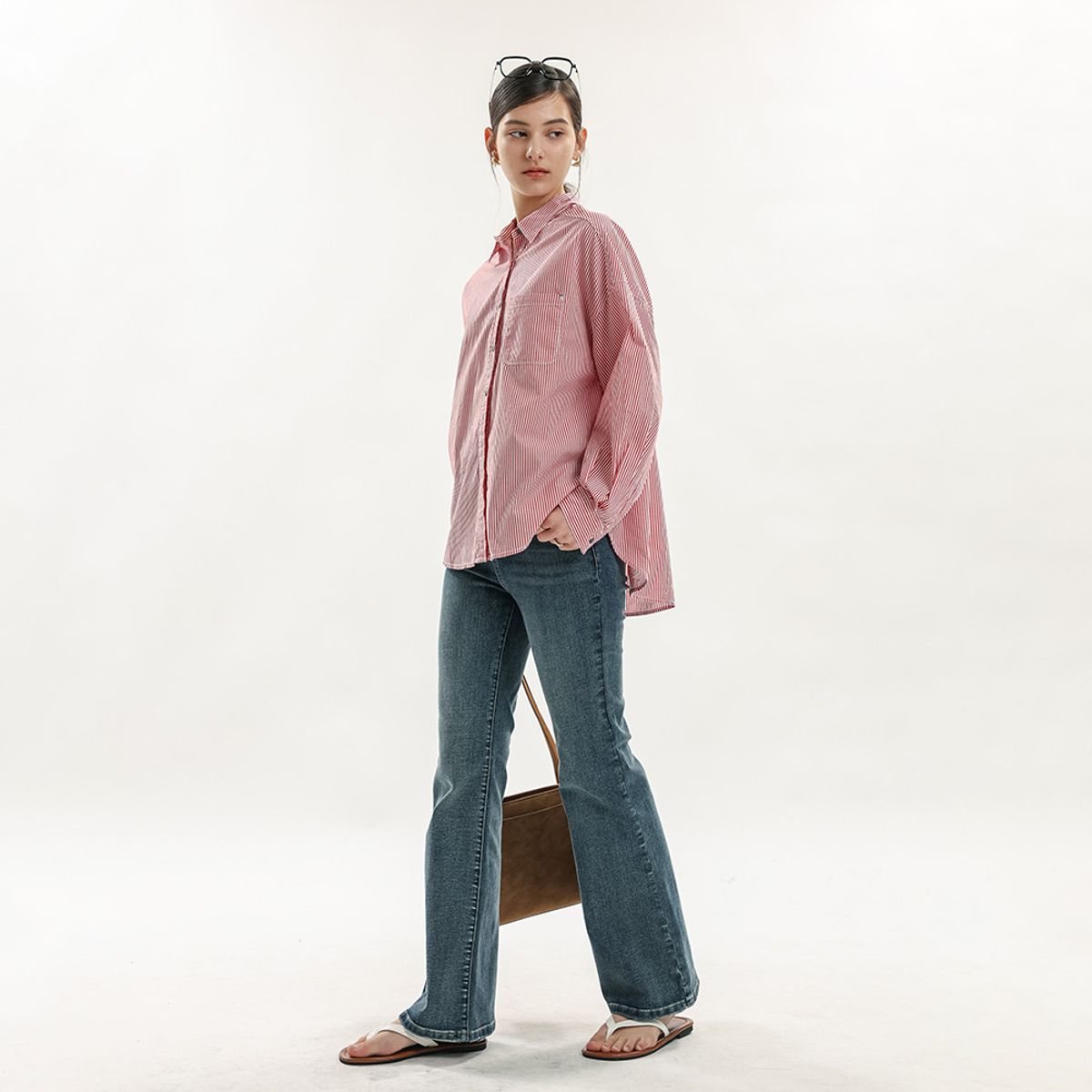 웬스데이딜라잇(WEDNESDAY DELIGHT) WD_Stripe casual shirt_RED