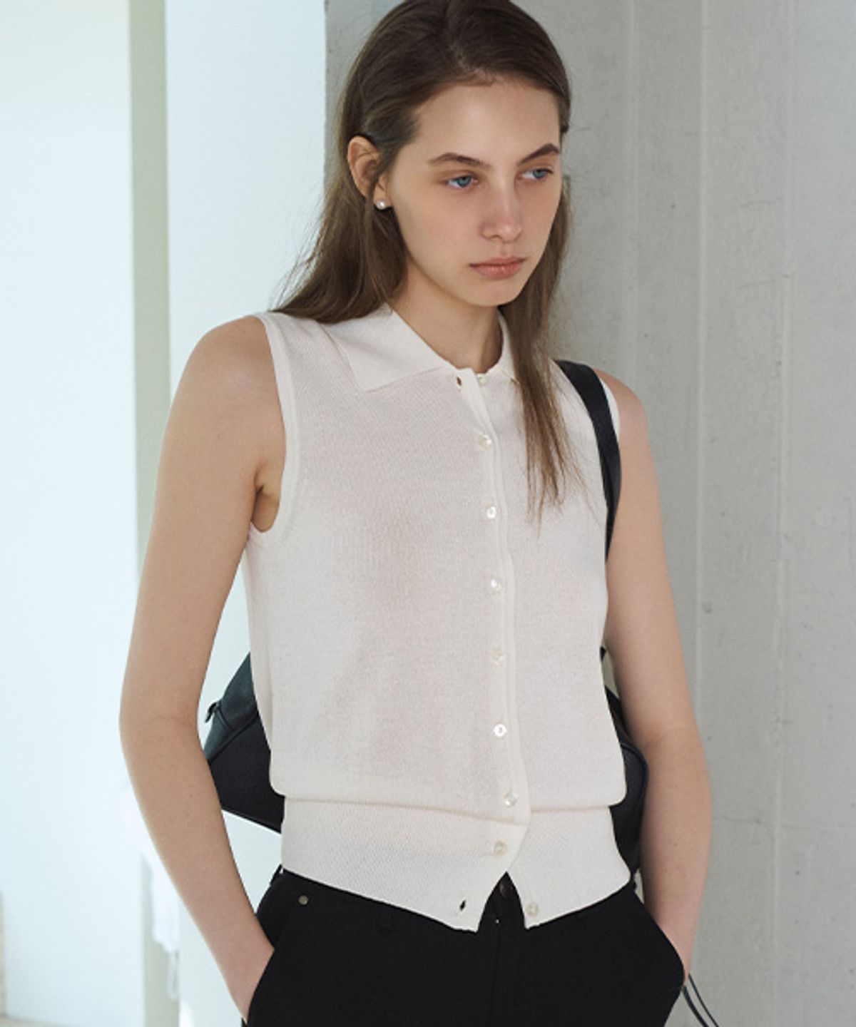 안젤로비안코(ANGELO BIANCO) Elin Sleeveless Knit Top (3col)