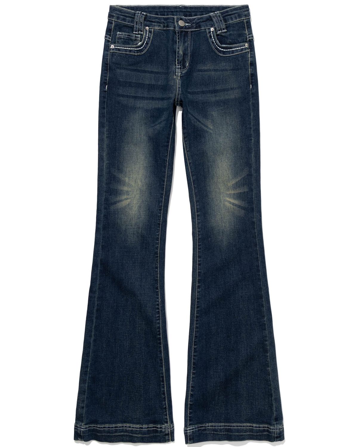 모아(MOAA) Contrast Stitch Flare Denim (DEEP BLUE JEAN)