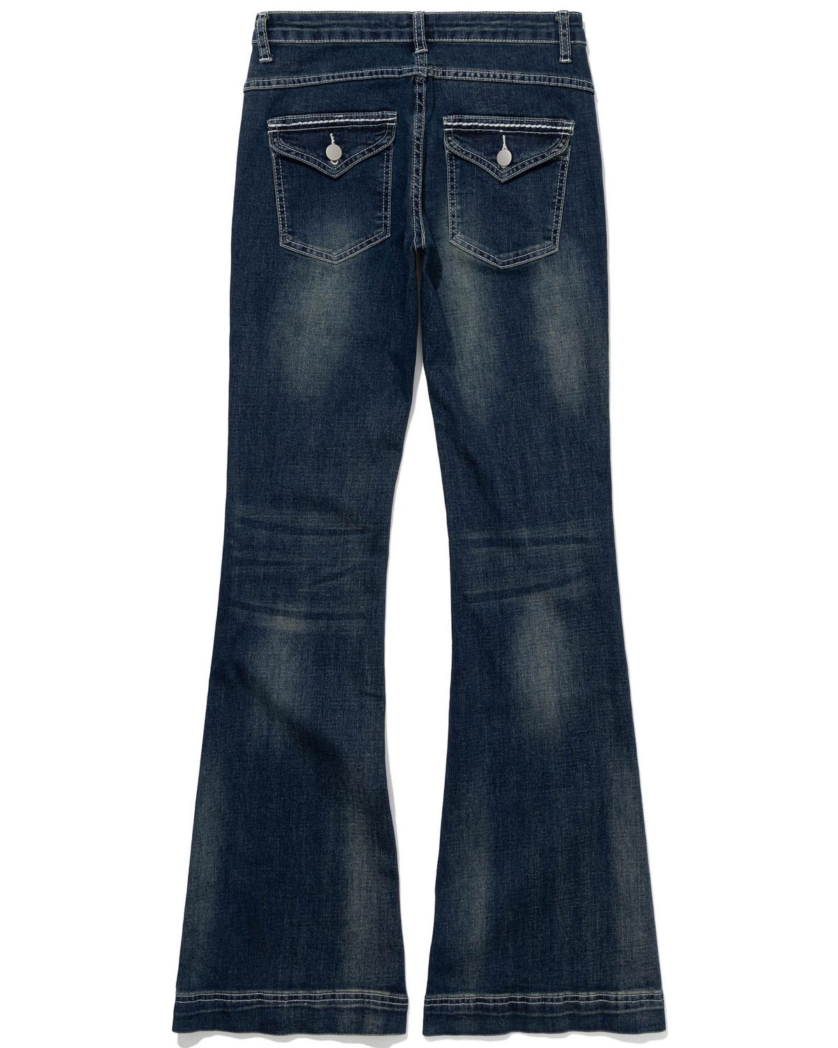 모아(MOAA) Contrast Stitch Flare Denim (DEEP BLUE JEAN)