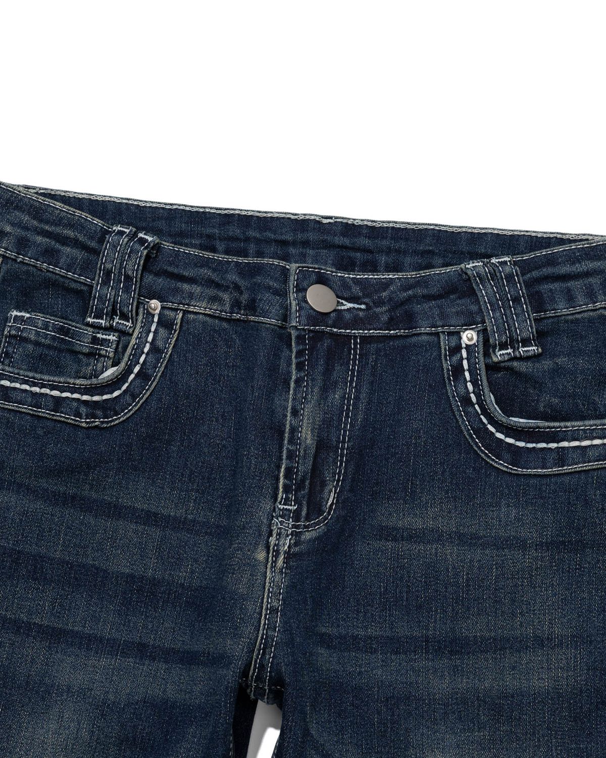 모아(MOAA) Contrast Stitch Flare Denim (DEEP BLUE JEAN)