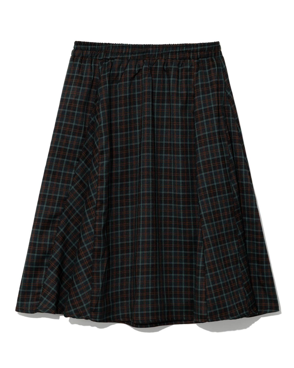 모아(MOAA) Checkered Flared Skirt (GREEN)