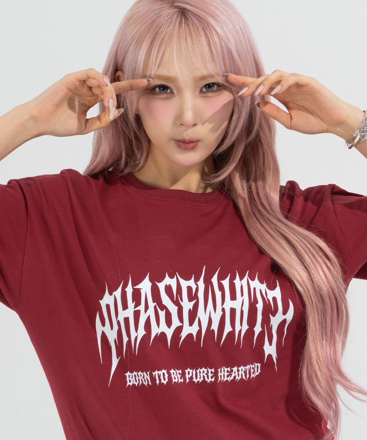 페이즈화이트(PHASEWHITE) [PHASE_2] METAL LOGO TEE_BURGUNDY / 8802026-ST12