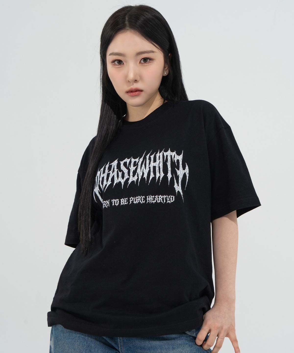 페이즈화이트(PHASEWHITE) [PHASE_2] CRACKLE METAL TEE_BLACK / 8802026-ST11