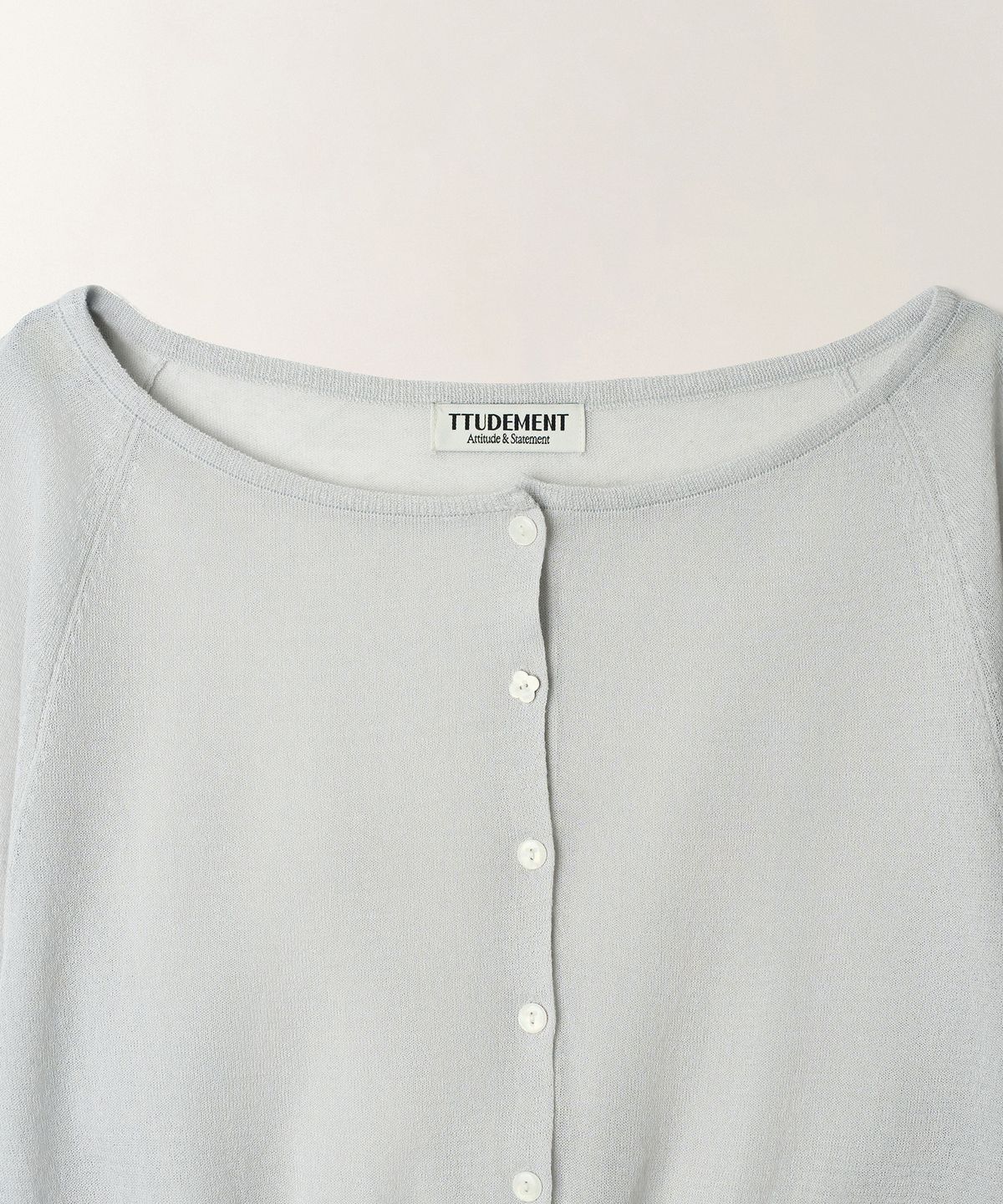 튜드먼트(TTUDEMENT) [SET] SHEER SET-UP CARDIGAN_LIGHT GREY