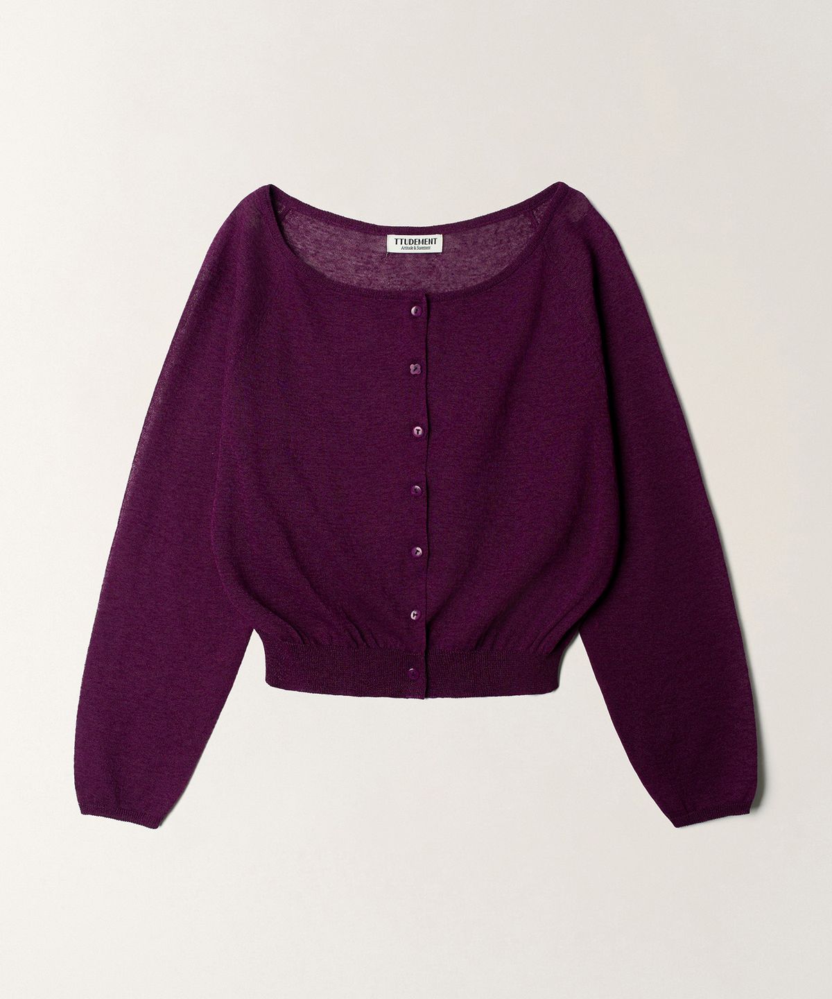 튜드먼트(TTUDEMENT) [SET] SHEER SET-UP CARDIGAN_PURPLE