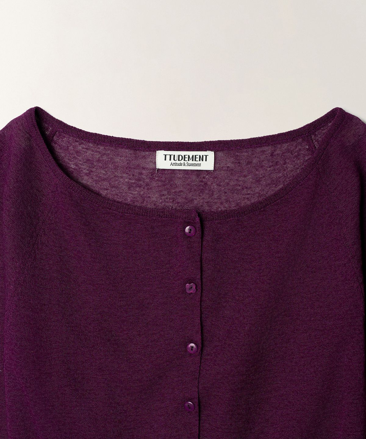 튜드먼트(TTUDEMENT) [SET] SHEER SET-UP CARDIGAN_PURPLE