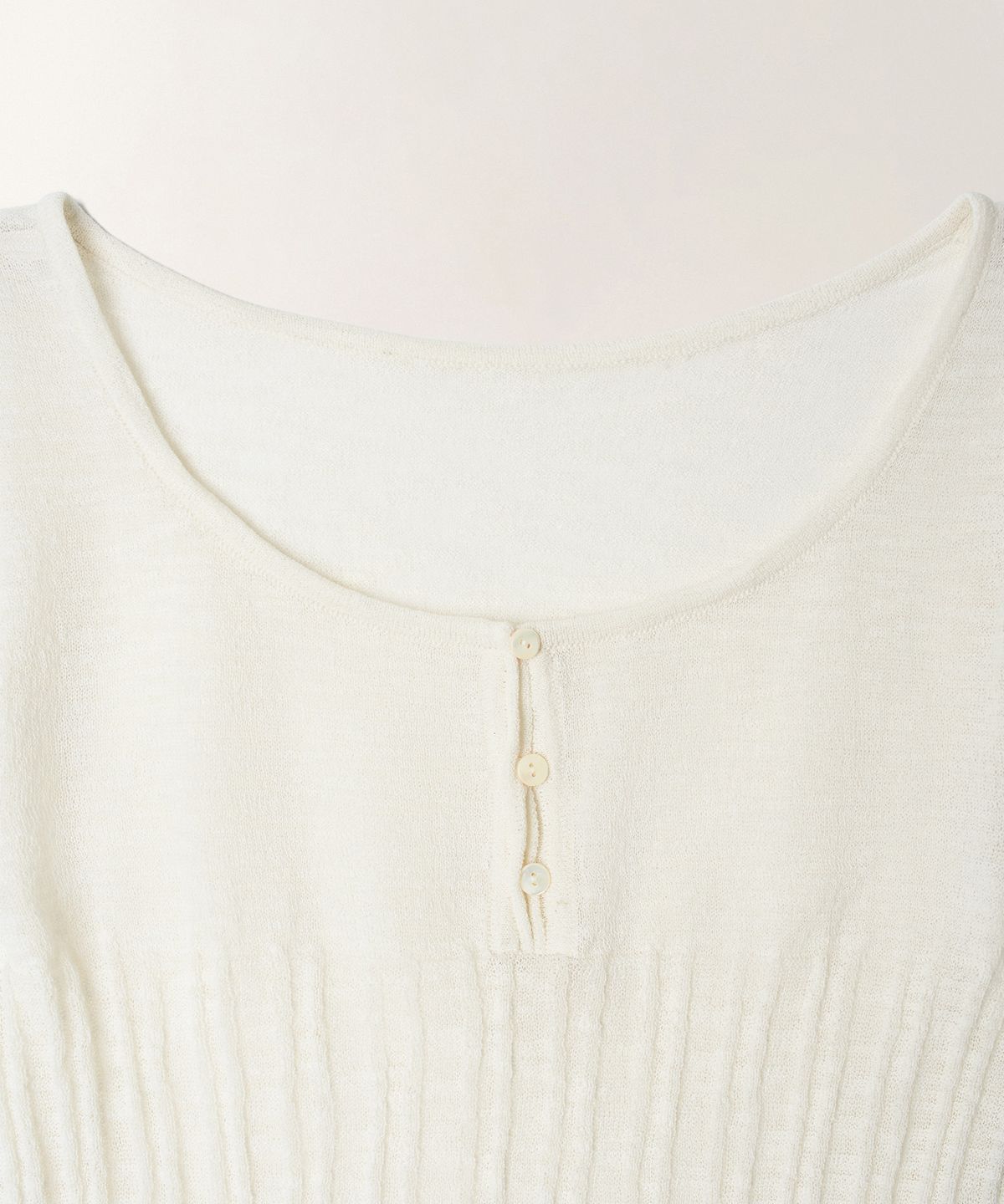 튜드먼트(TTUDEMENT) TWO-WAY SHORT SLEEVE KNIT TOP_IVORY