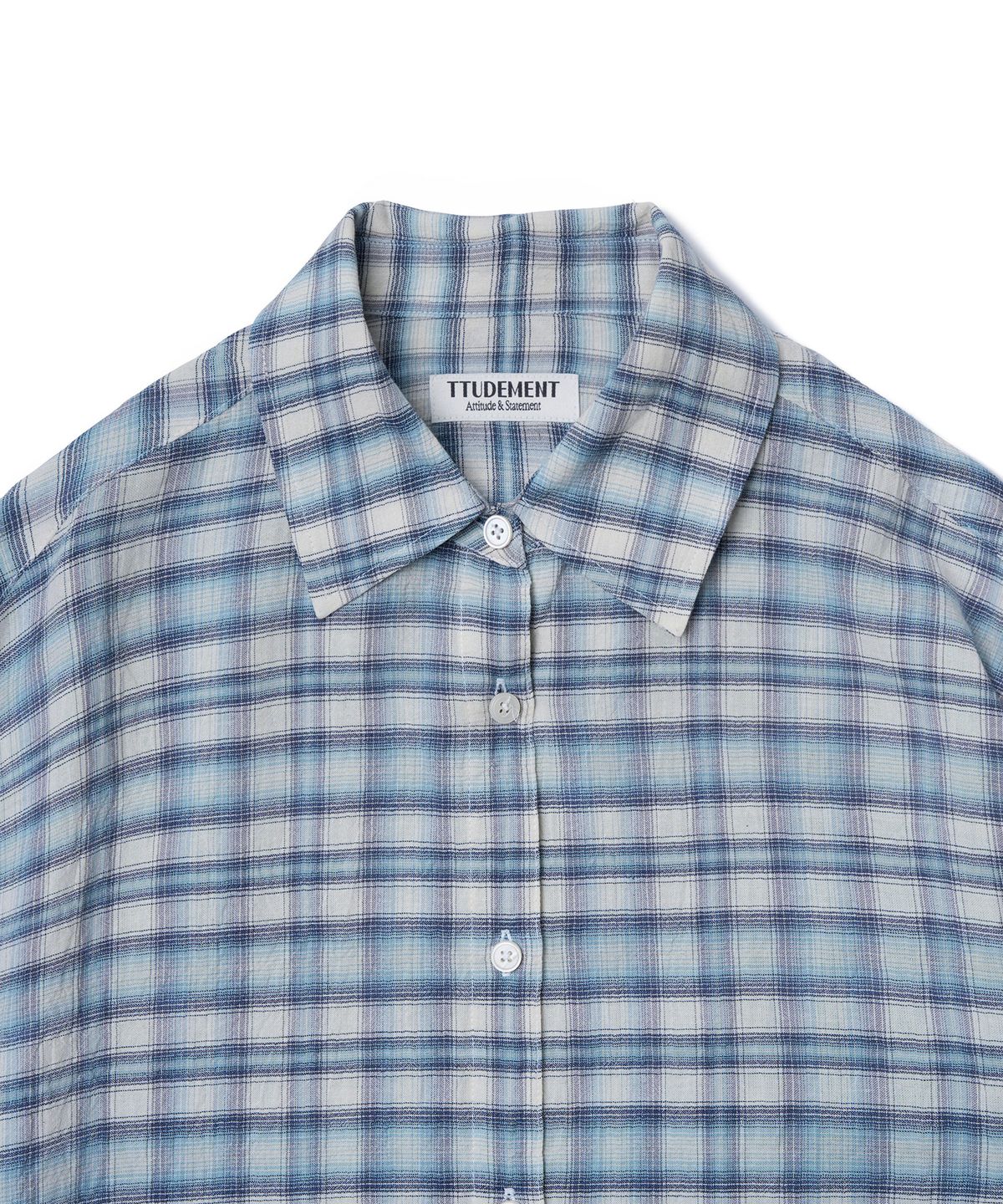 튜드먼트(TTUDEMENT) PLAID SUMMER OVERSHIRT_BLUE
