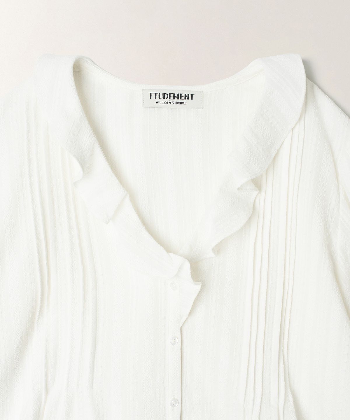 튜드먼트(TTUDEMENT) COTTON RUFFLE BLOUSE_OFF WHITE