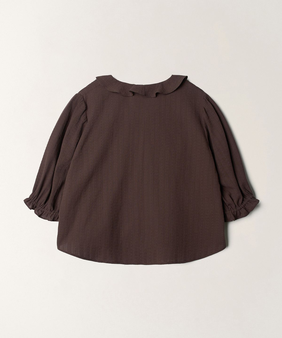 튜드먼트(TTUDEMENT) COTTON RUFFLE BLOUSE_BROWN