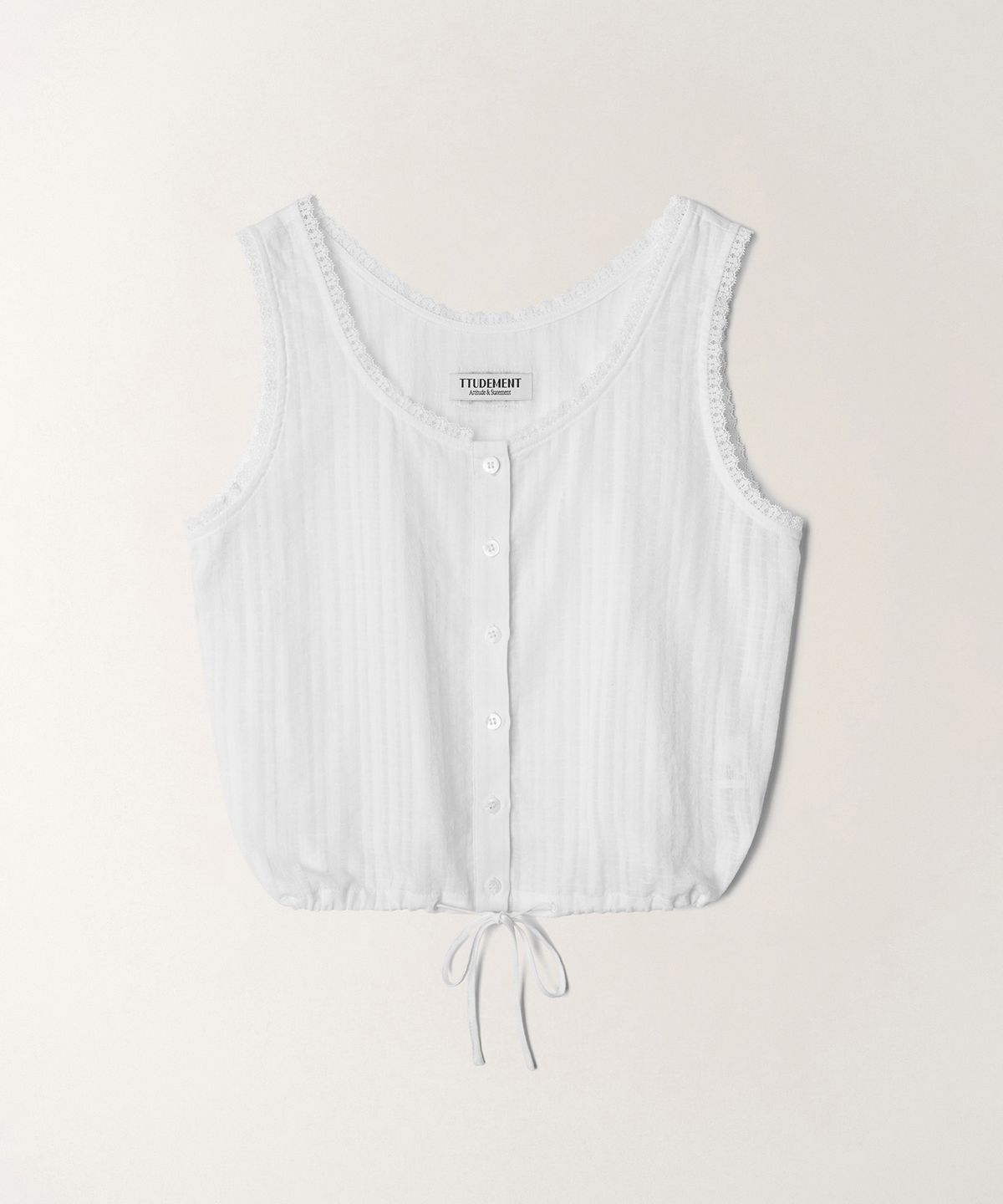 튜드먼트(TTUDEMENT) GAUZE SLEEVELESS BLOUSE_WHITE