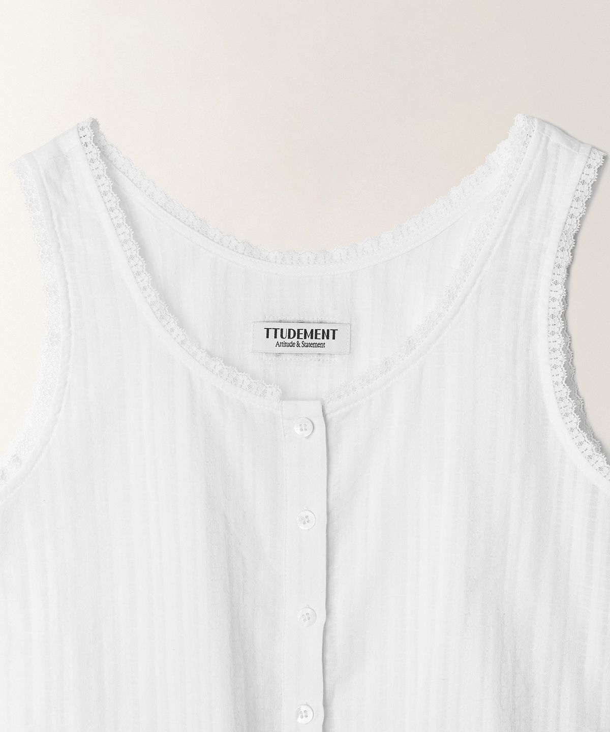 튜드먼트(TTUDEMENT) GAUZE SLEEVELESS BLOUSE_WHITE