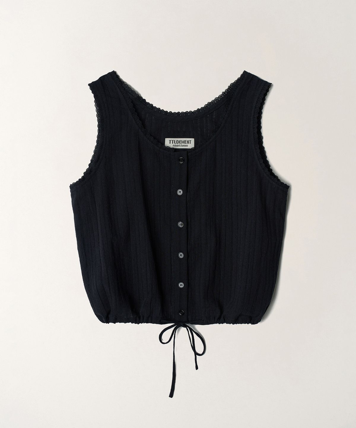 튜드먼트(TTUDEMENT) GAUZE SLEEVELESS BLOUSE_BLACK