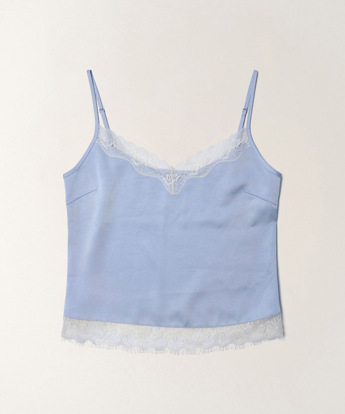 튜드먼트(TTUDEMENT) SATIN LACE BLOUSE TOP_LIGHT BLUE