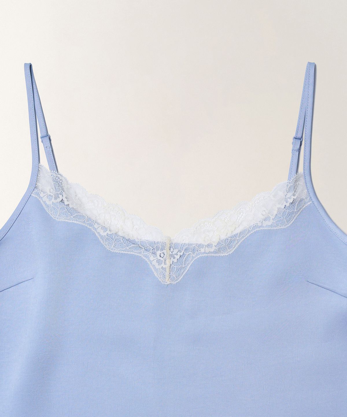 튜드먼트(TTUDEMENT) SATIN LACE BLOUSE TOP_LIGHT BLUE