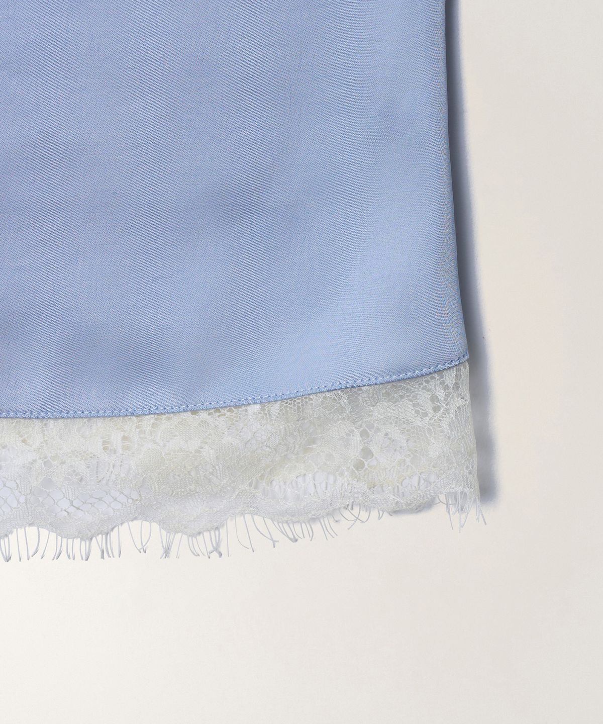 튜드먼트(TTUDEMENT) SATIN LACE BLOUSE TOP_LIGHT BLUE