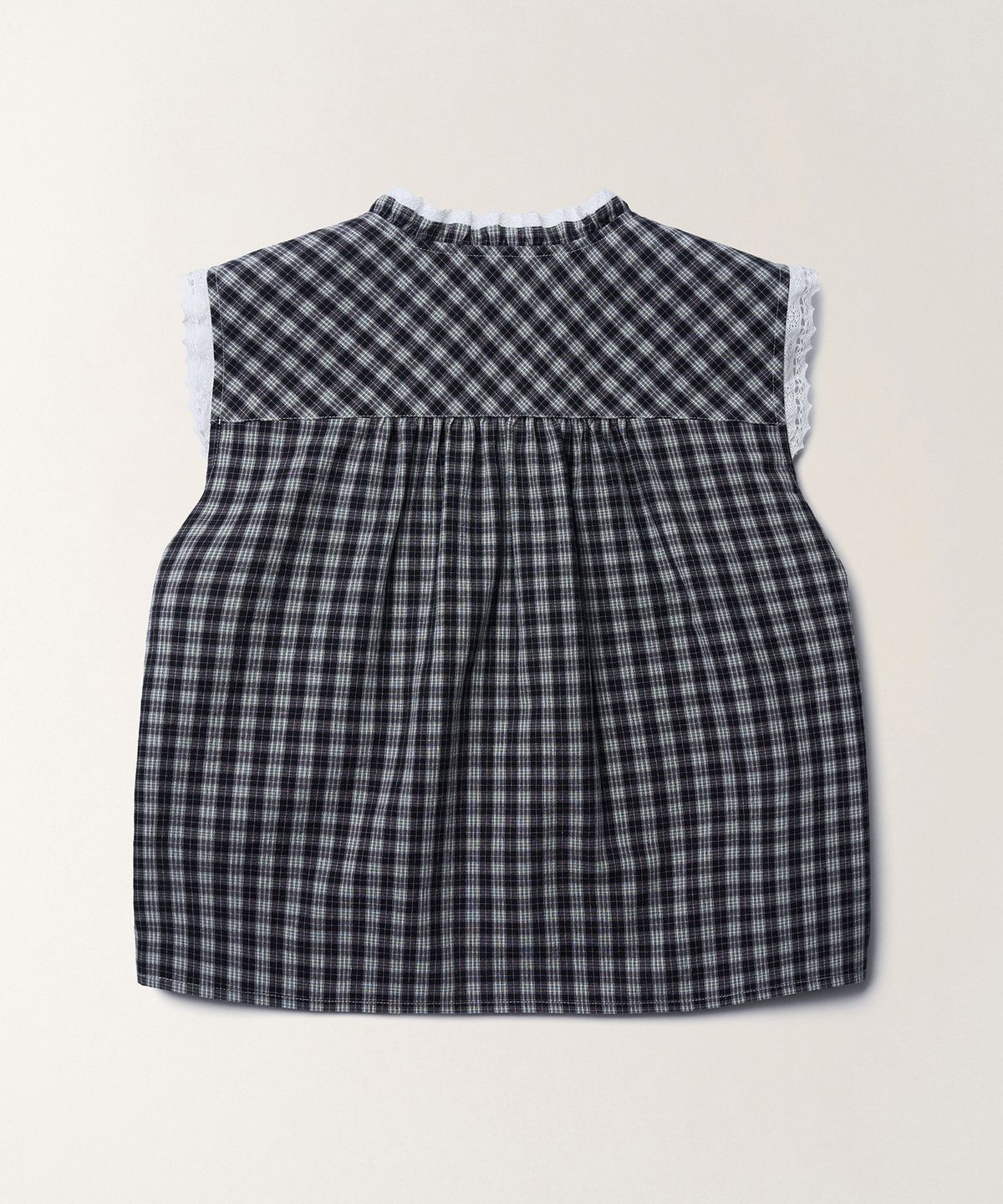 튜드먼트(TTUDEMENT) CHECK SLEEVELESS BLOUSE_BLACK CHECK