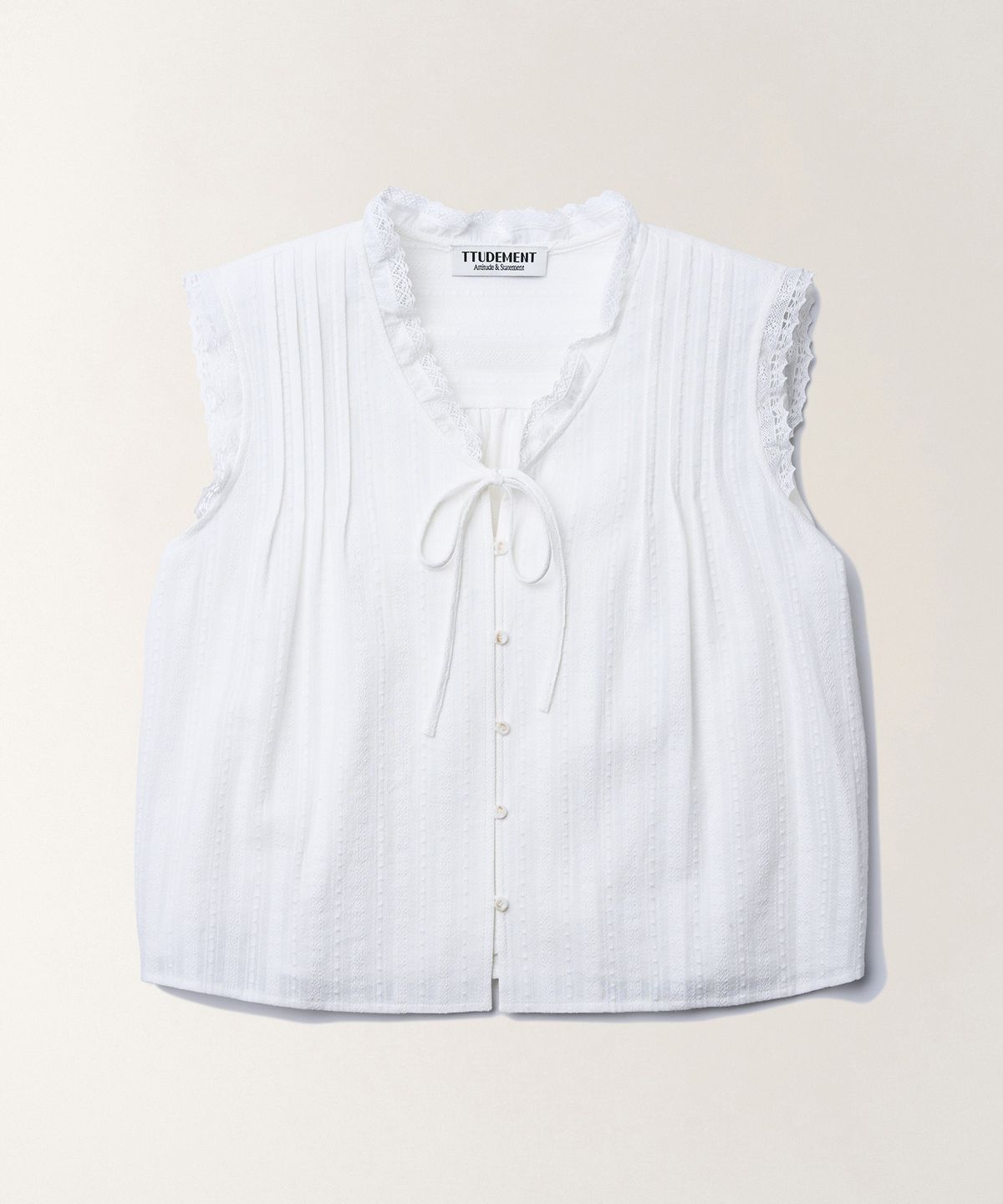 튜드먼트(TTUDEMENT) COTTON SLEEVELESS BLOUSE_OFF WHITE