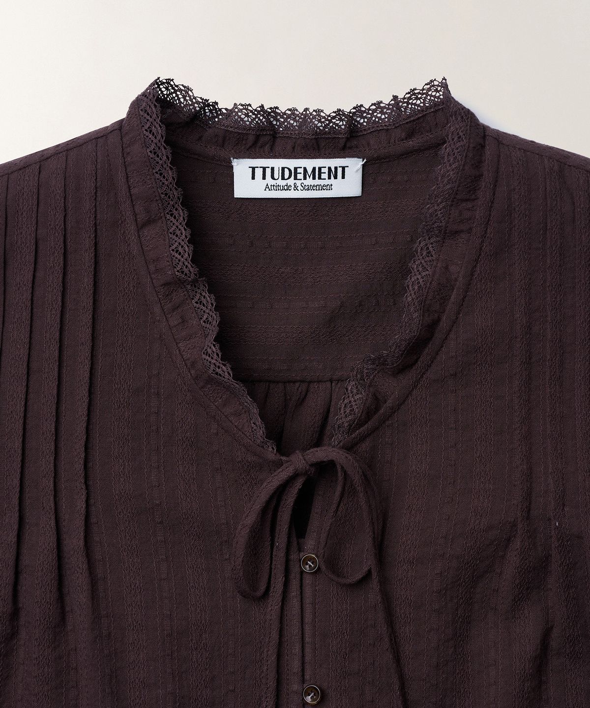 튜드먼트(TTUDEMENT) COTTON SLEEVELESS BLOUSE_BROWN