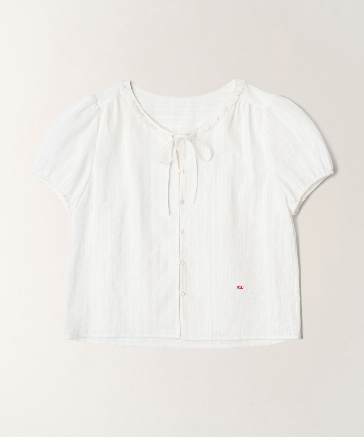 튜드먼트(TTUDEMENT) EYELET LACE PUFF BLOUSE_WHITE