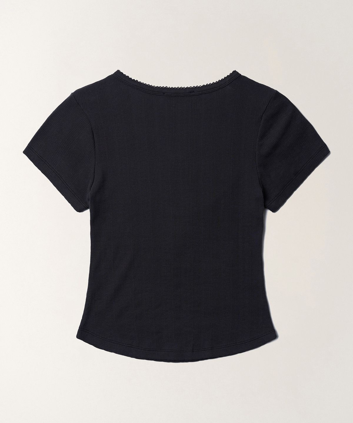 튜드먼트(TTUDEMENT) EYELET HENLEY T-SHIRT_CHARCOAL