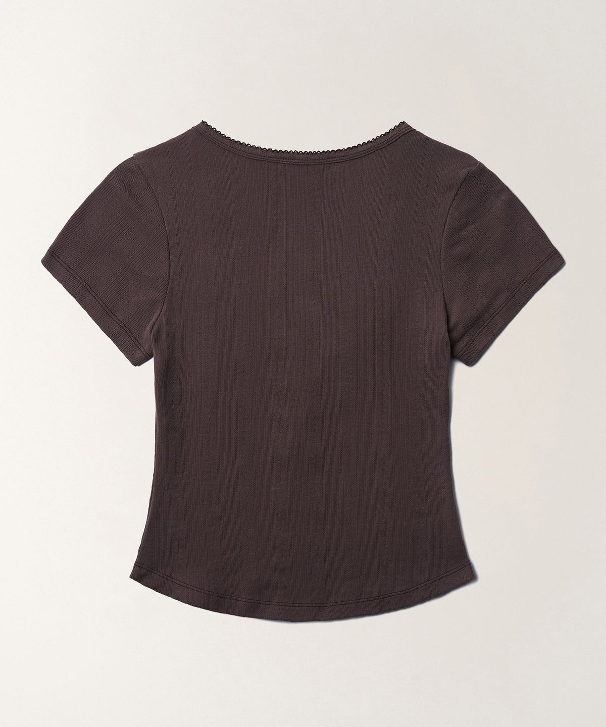 튜드먼트(TTUDEMENT) EYELET HENLEY T-SHIRT_BROWN