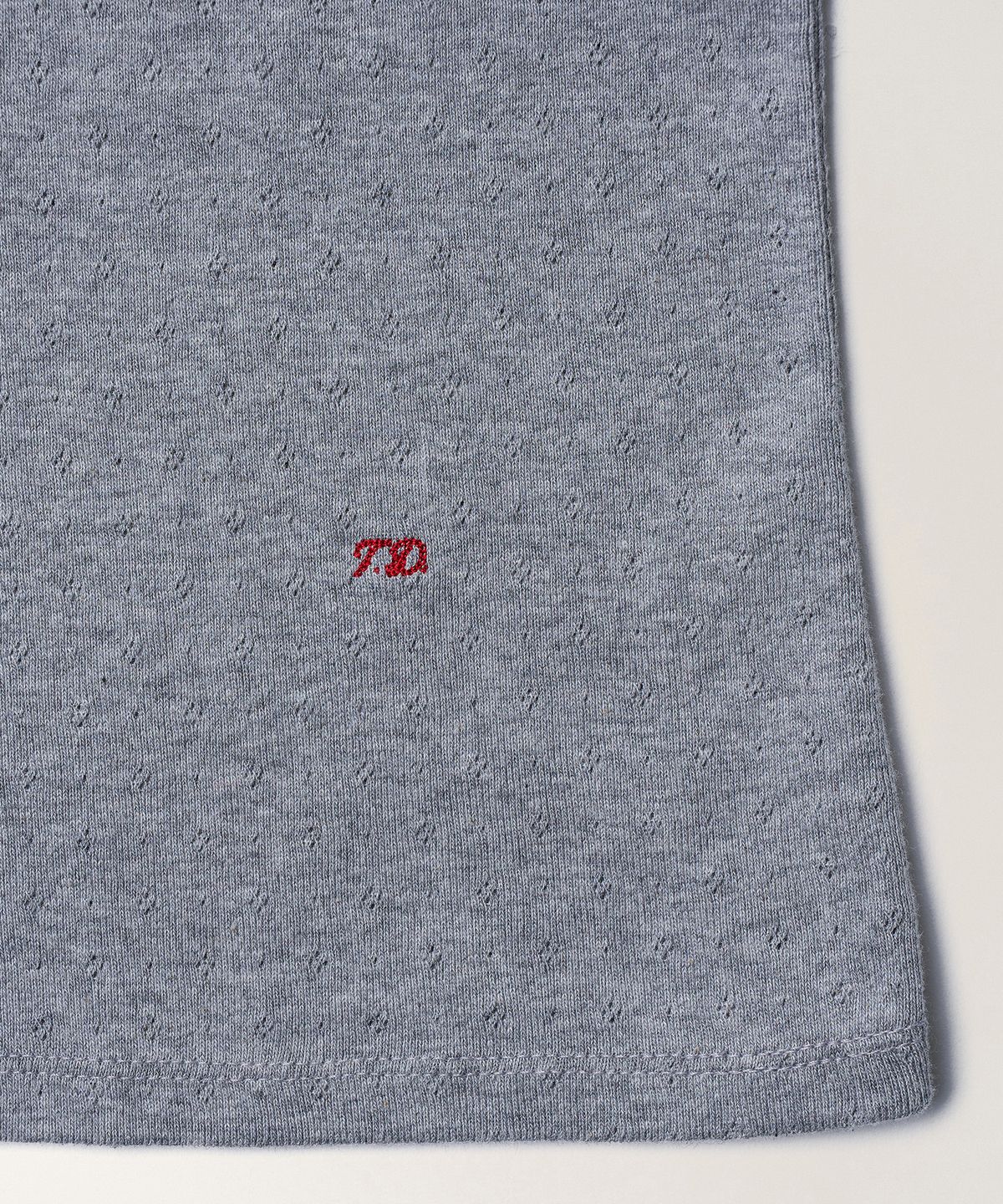 튜드먼트(TTUDEMENT) EYELET HENLEY TANK TOP_MELANGE GREY