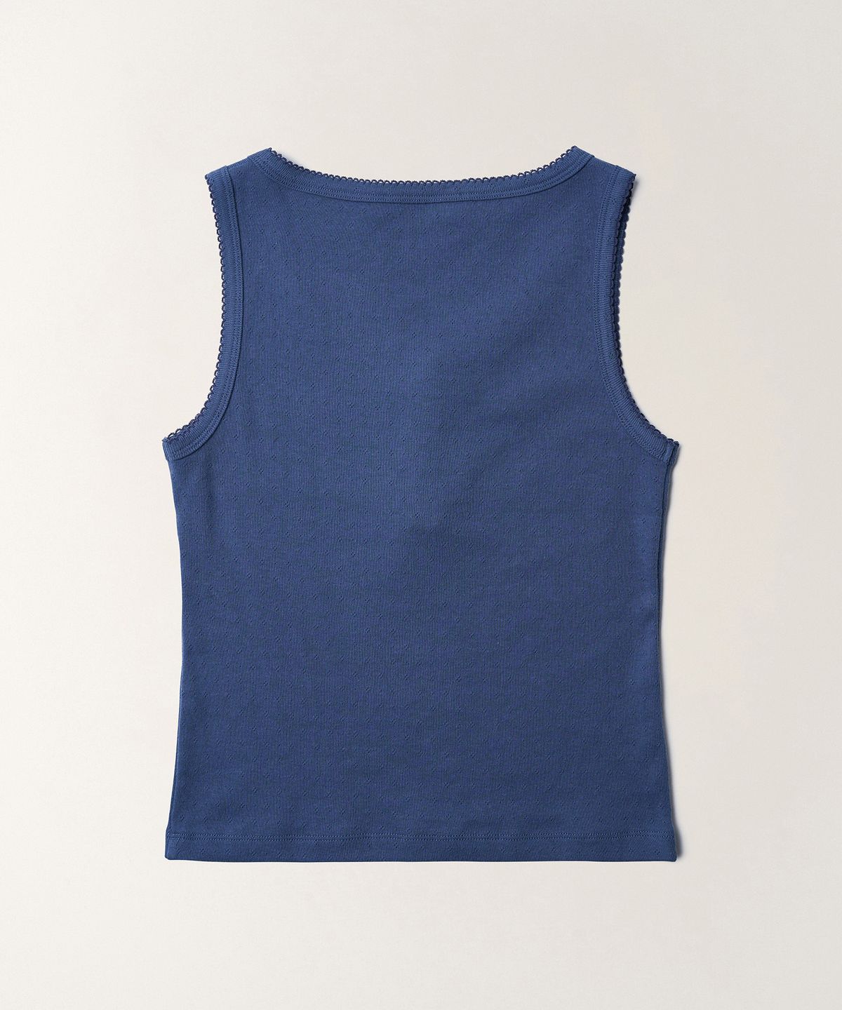 튜드먼트(TTUDEMENT) EYELET HENLEY TANK TOP_MID BLUE