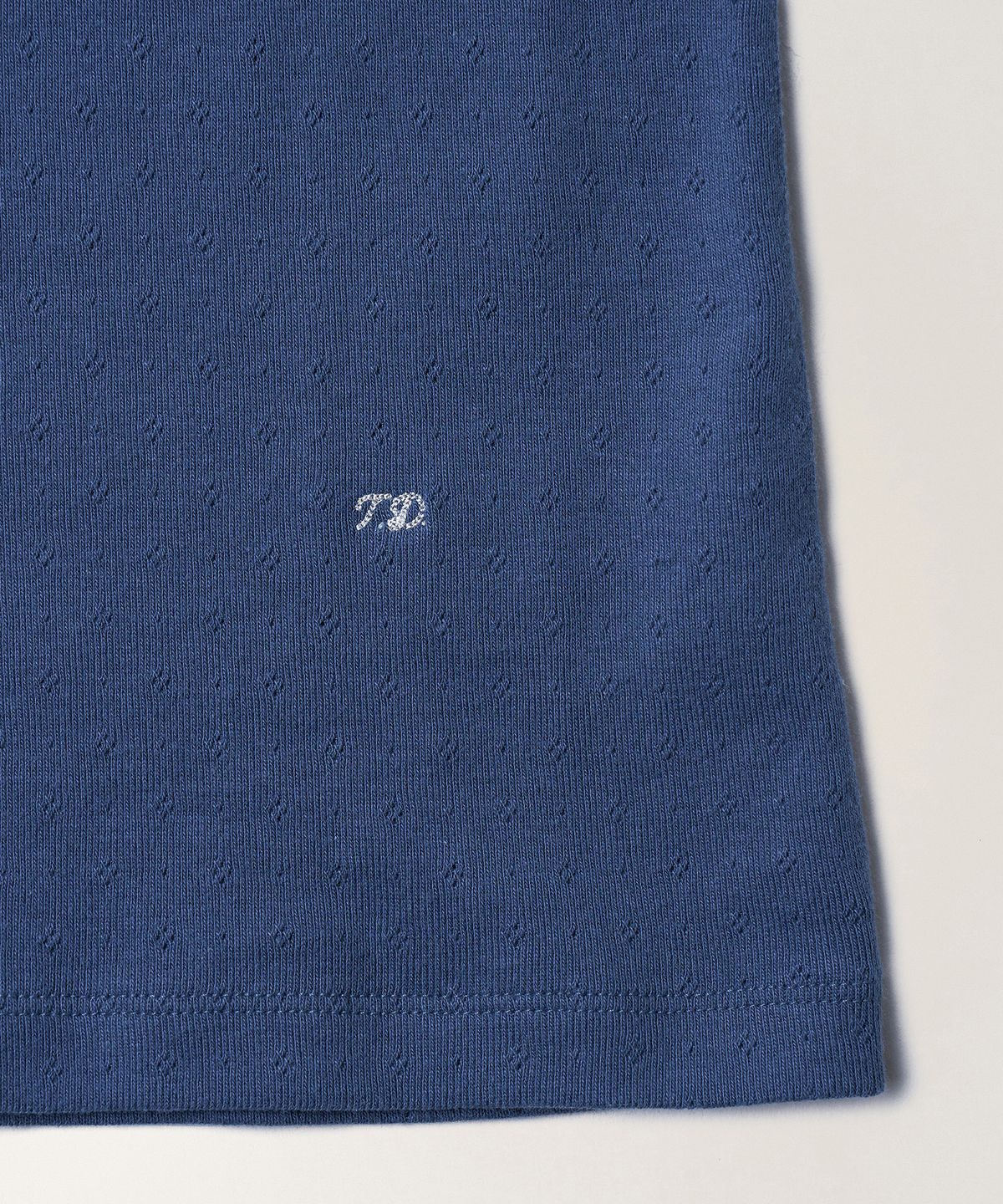 튜드먼트(TTUDEMENT) EYELET HENLEY TANK TOP_MID BLUE