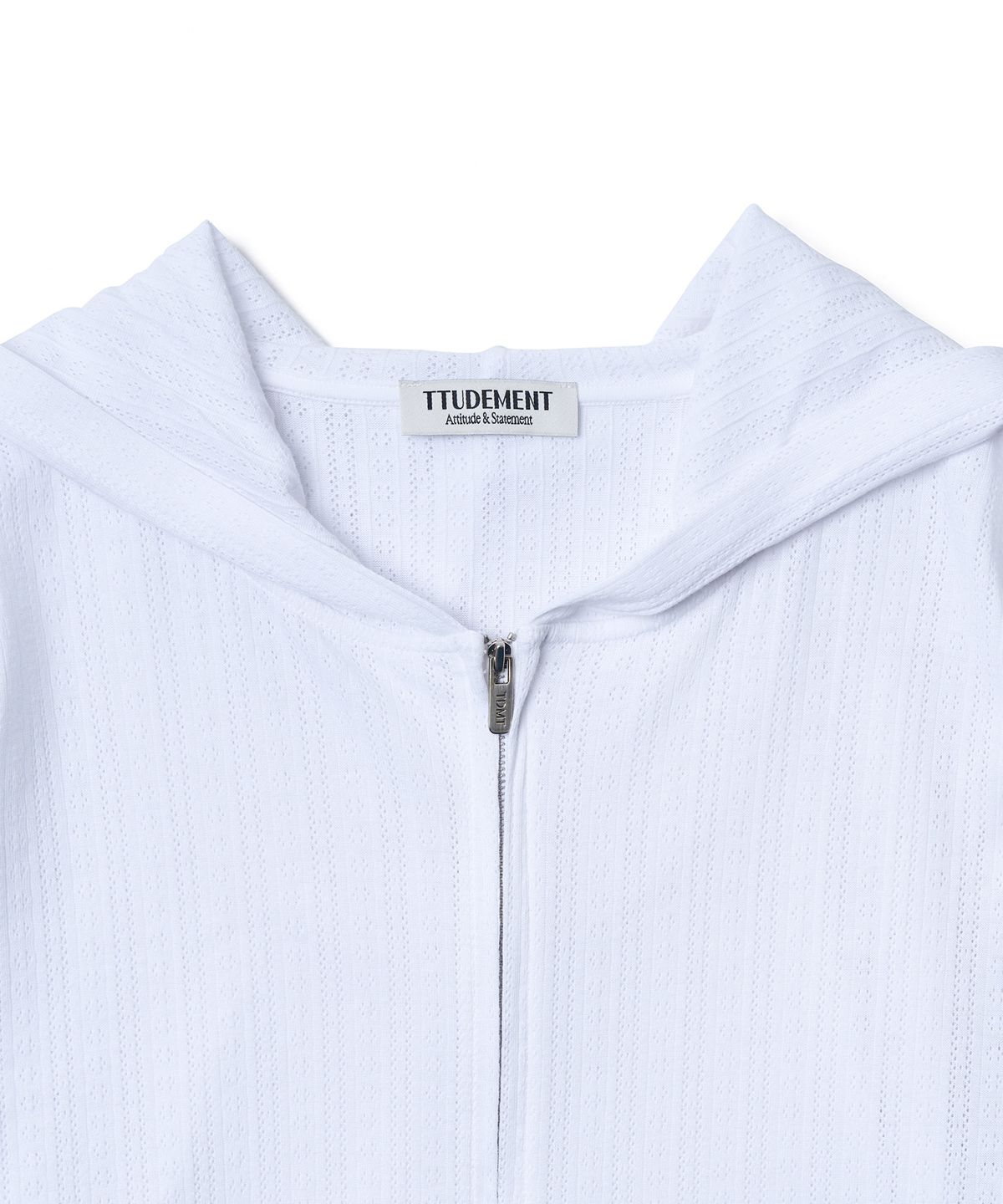 튜드먼트(TTUDEMENT) EYELET HOOD CARDIGAN_WHITE