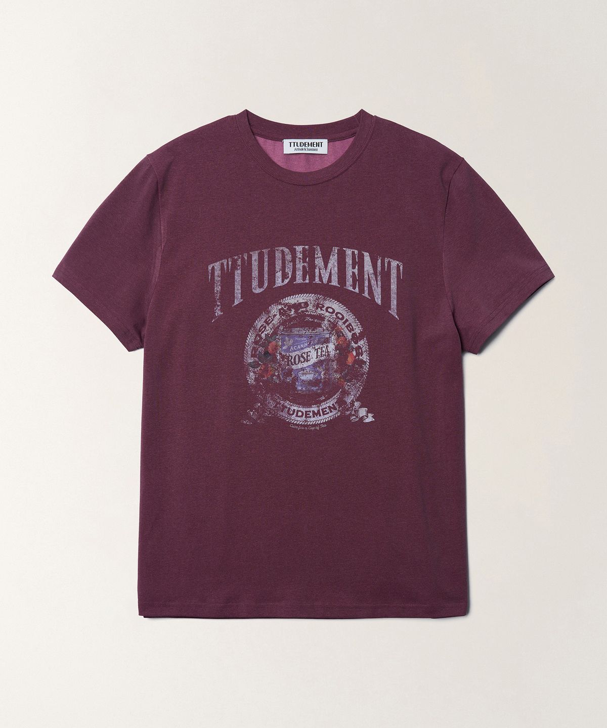 튜드먼트(TTUDEMENT) TEA CAN GRAPHIC T-SHIRT_WINE