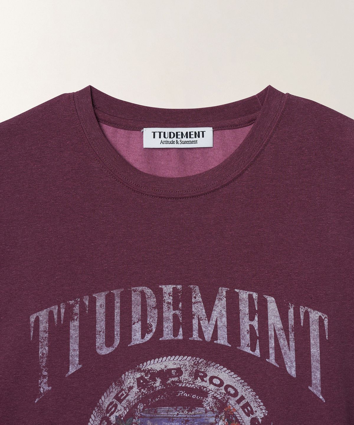 튜드먼트(TTUDEMENT) TEA CAN GRAPHIC T-SHIRT_WINE