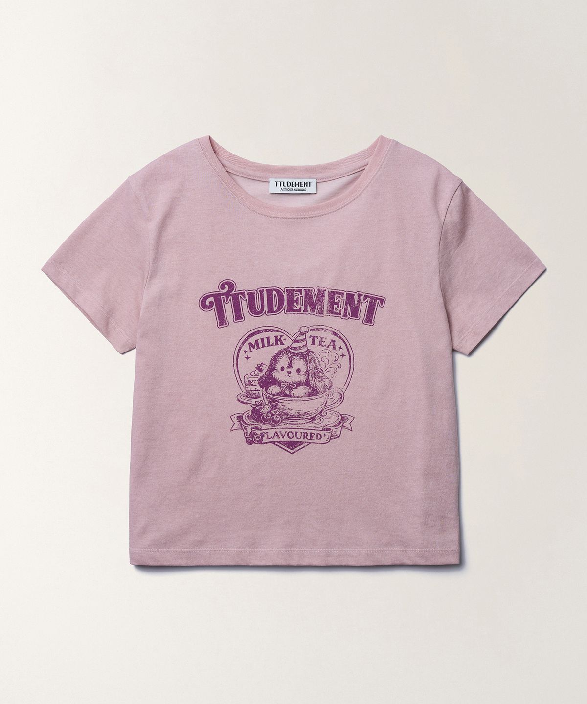 튜드먼트(TTUDEMENT) BUNNY IN A CUP T-SHIRT_PINK